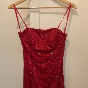 Adrianna Papell "Jessica Rabbit" Red Sequin Dress